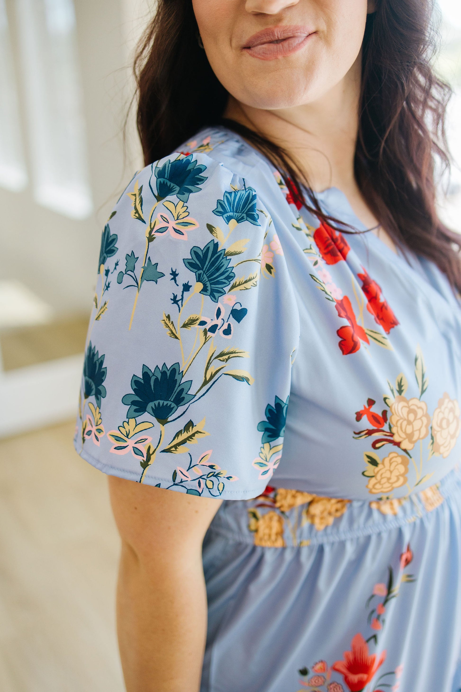 Kaydree Printed Maxi Dress in Blue - Lettie Boutique