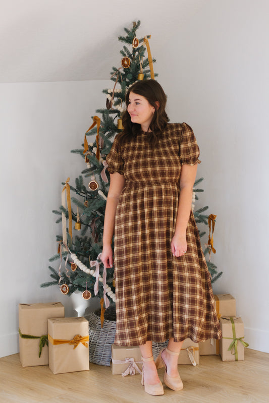 Lottie Plaid Midi Dress