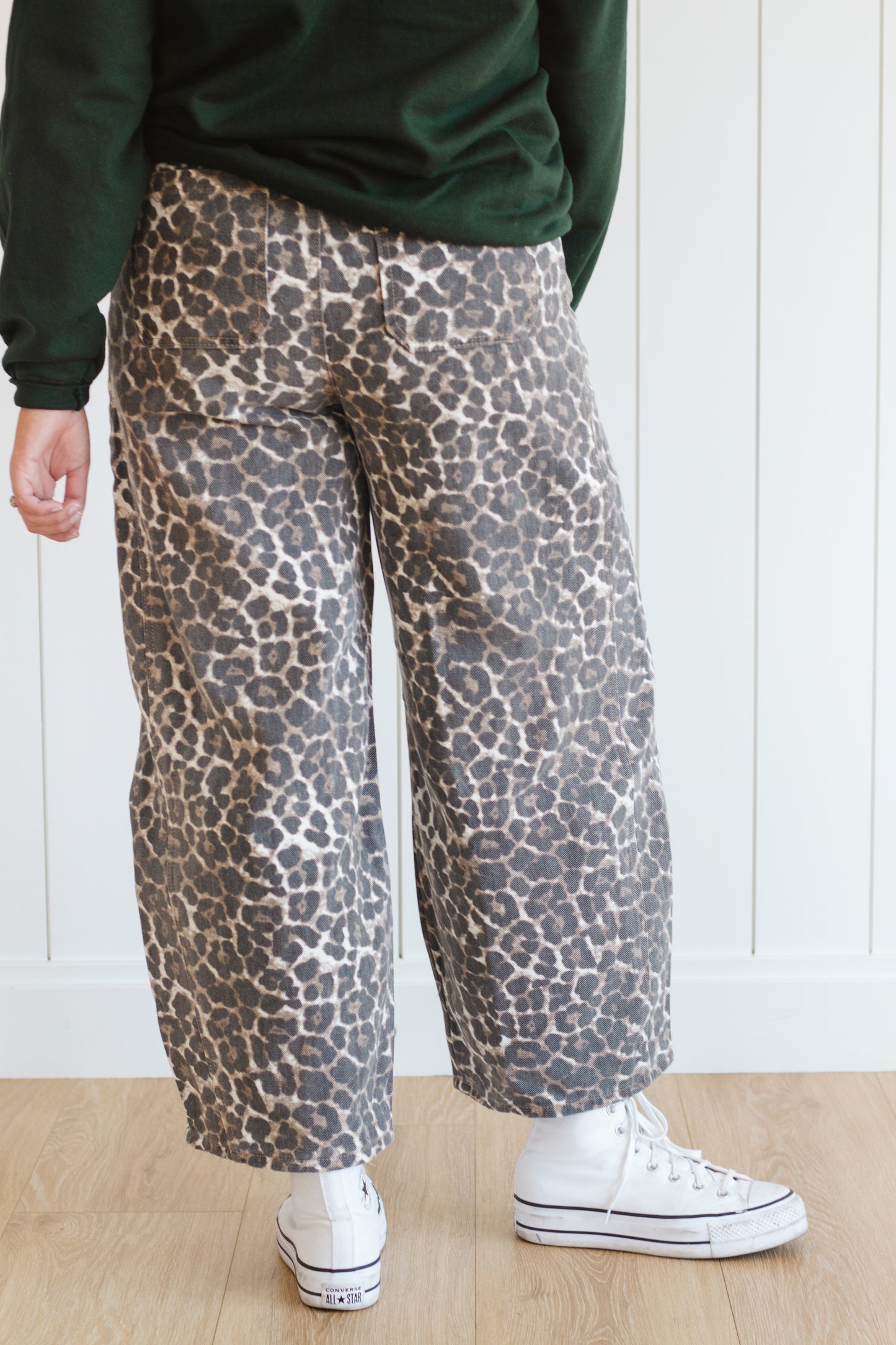 Asher Leopard Barrel Jeans