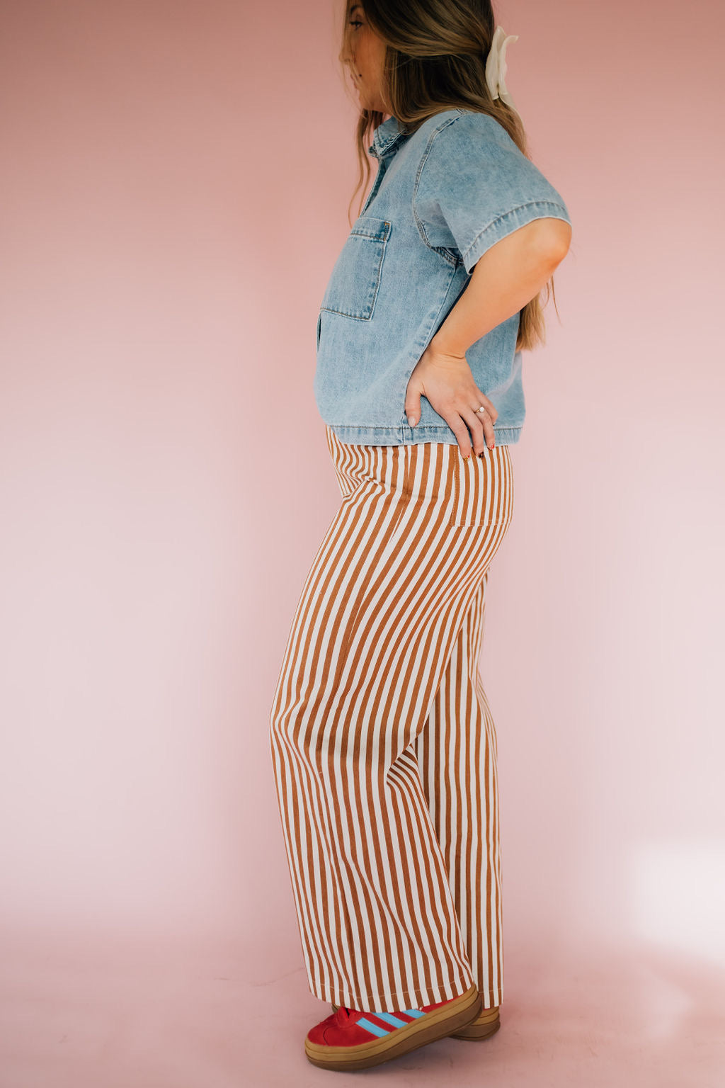 Tolla Stripe Pants in Bronze