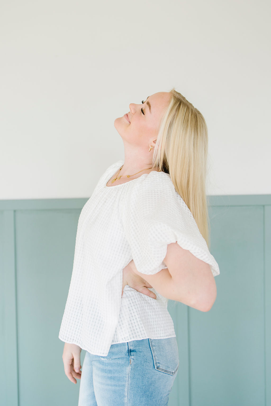 London Gingham Blouse in toupe