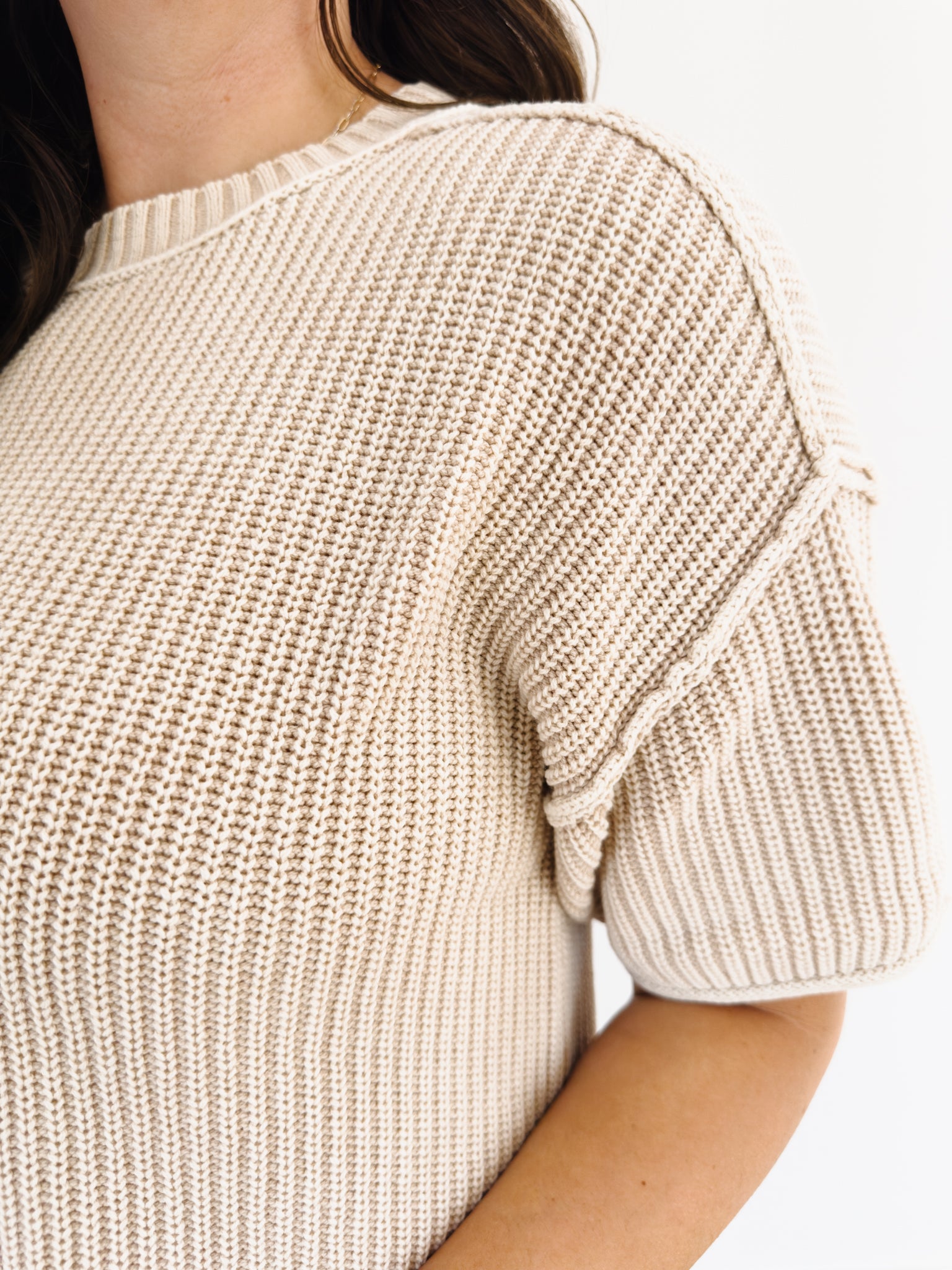 Everly Knit Short Sleeve Sweater - Lettie Boutique