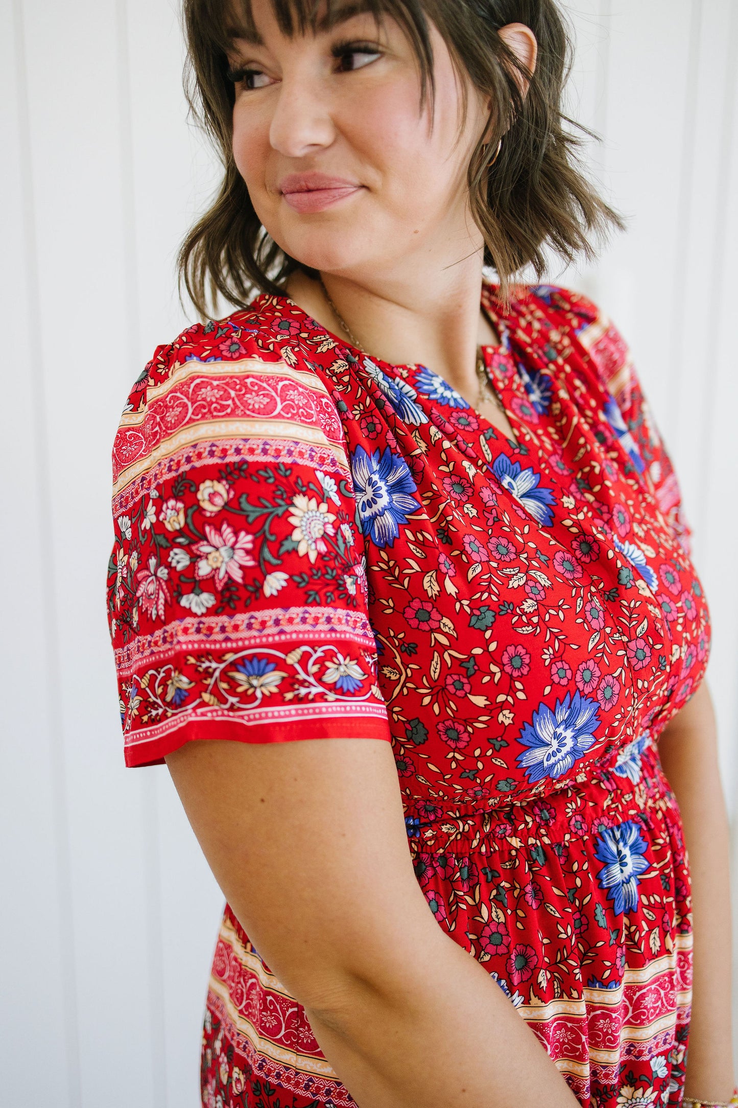 Kaydree Printed Maxi Dress in Red - Lettie Boutique