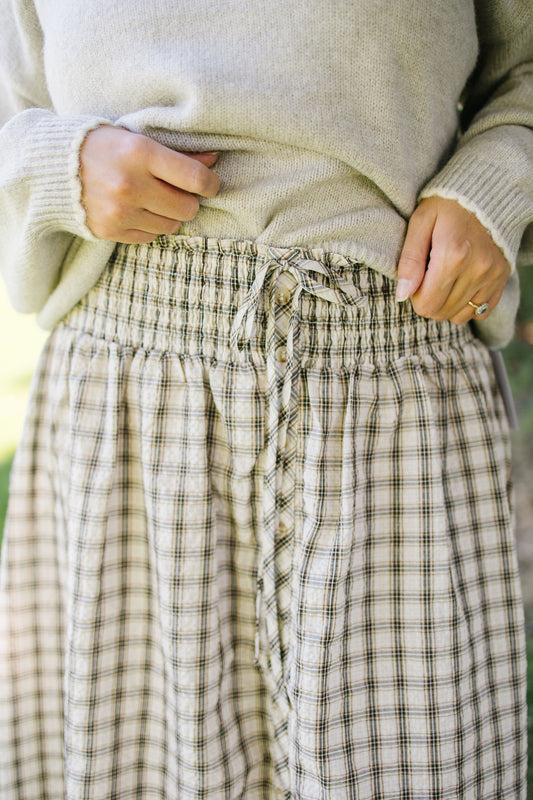 +Beth Plaid Button Down Skirt - Lettie Boutique
