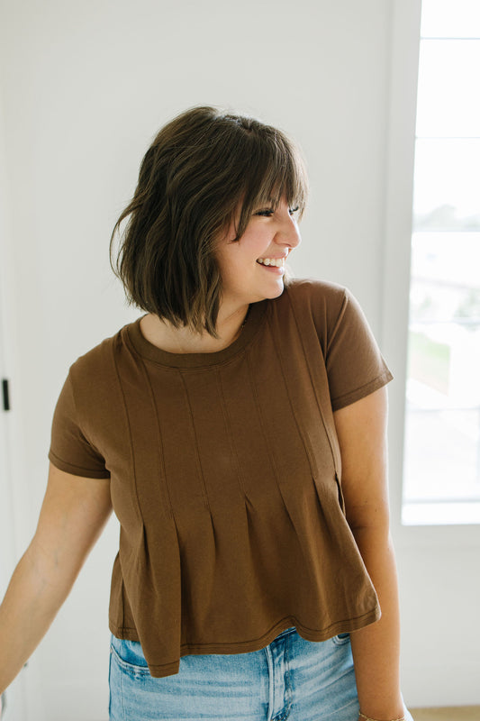 Carson Pleated Tee - Lettie Boutique