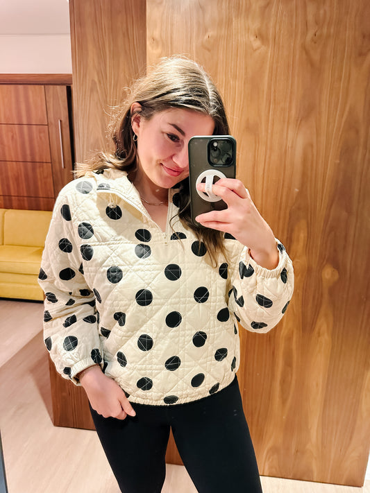 Elara Polka Dot Half Zip