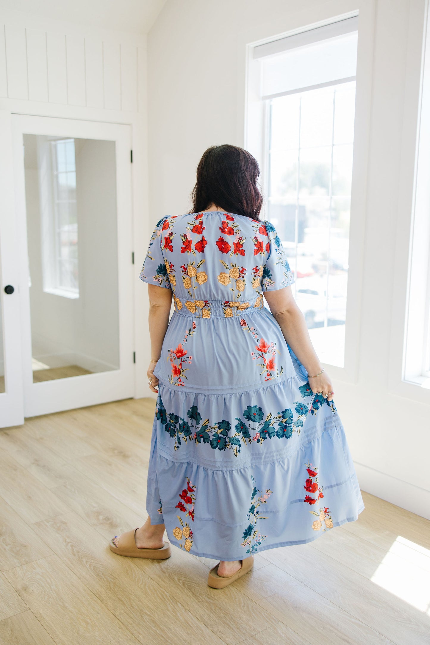 Kaydree Printed Maxi Dress in Blue - Lettie Boutique