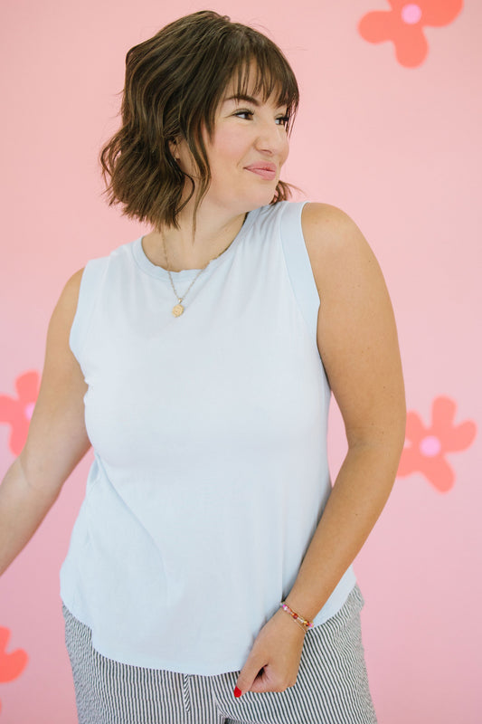 +Brynn Tank Top in Light Blue - Lettie Boutique