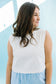 *Milana Sleeveless Denim Top in White - Lettie Boutique