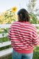 Lydia Striped Knit Top in Red