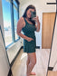 Misty Scalloped Romper Swimsuit in Green