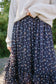 +Rina Floral Tiered Skirt in Navy - Lettie Boutique