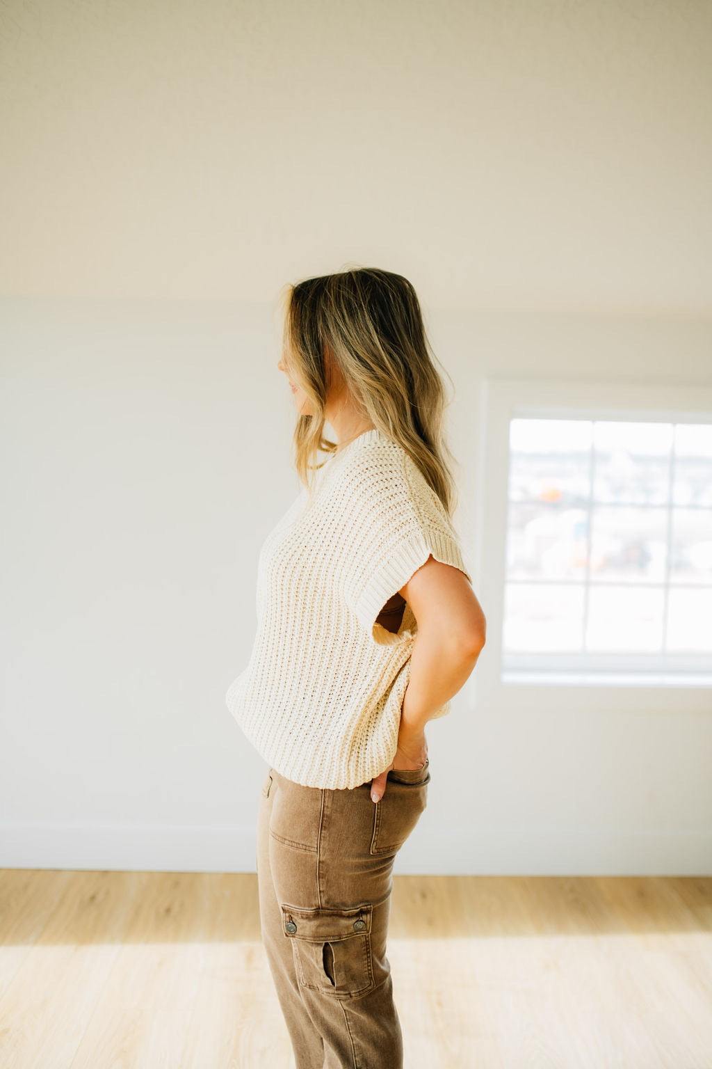 Aubrielle Sweater Top in Ivory