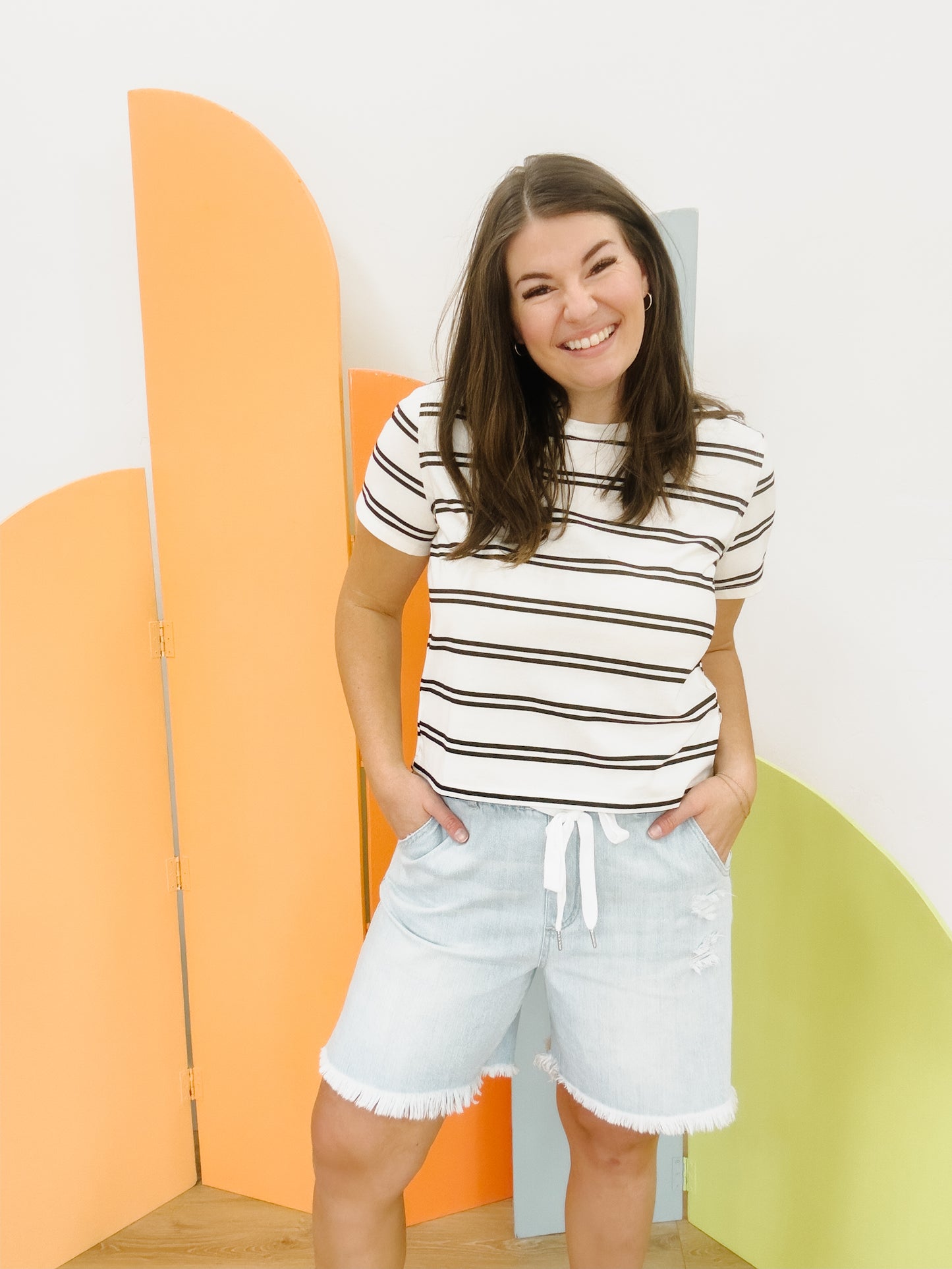 Billie Boxy Tee in White - Lettie Boutique