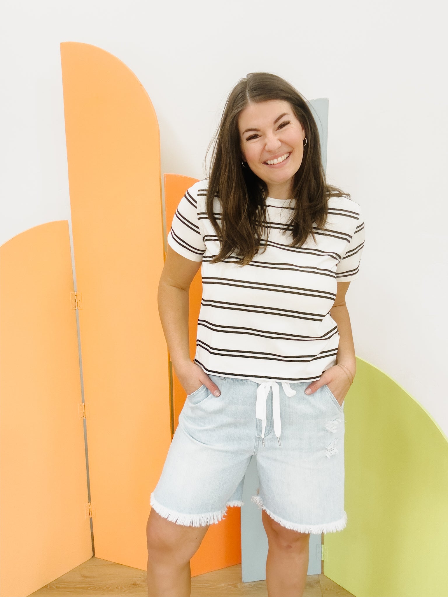 Billie Boxy Tee in White - Lettie Boutique