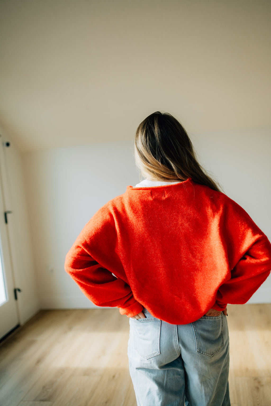 James Button Cardigan in Red