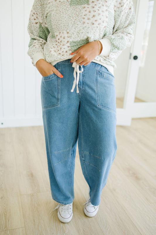 Lawson Drawstring Denim Pants - Lettie Boutique