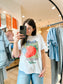Strawberry Graphic Tee in White - Lettie Boutique