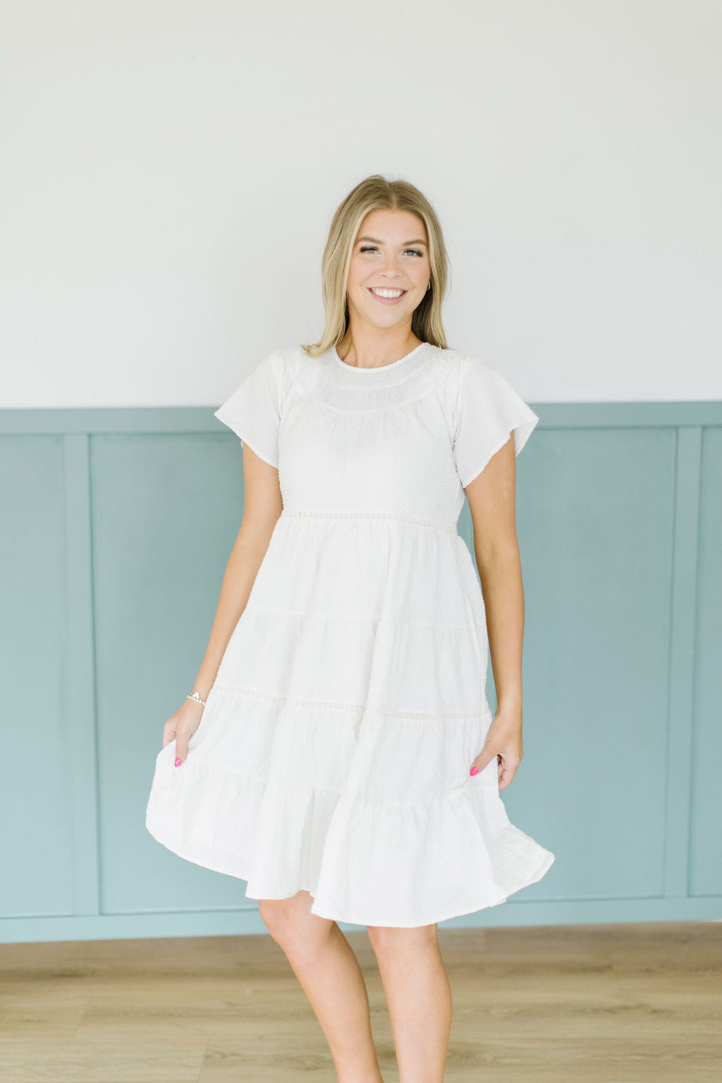 Alexi Midi Dress in White