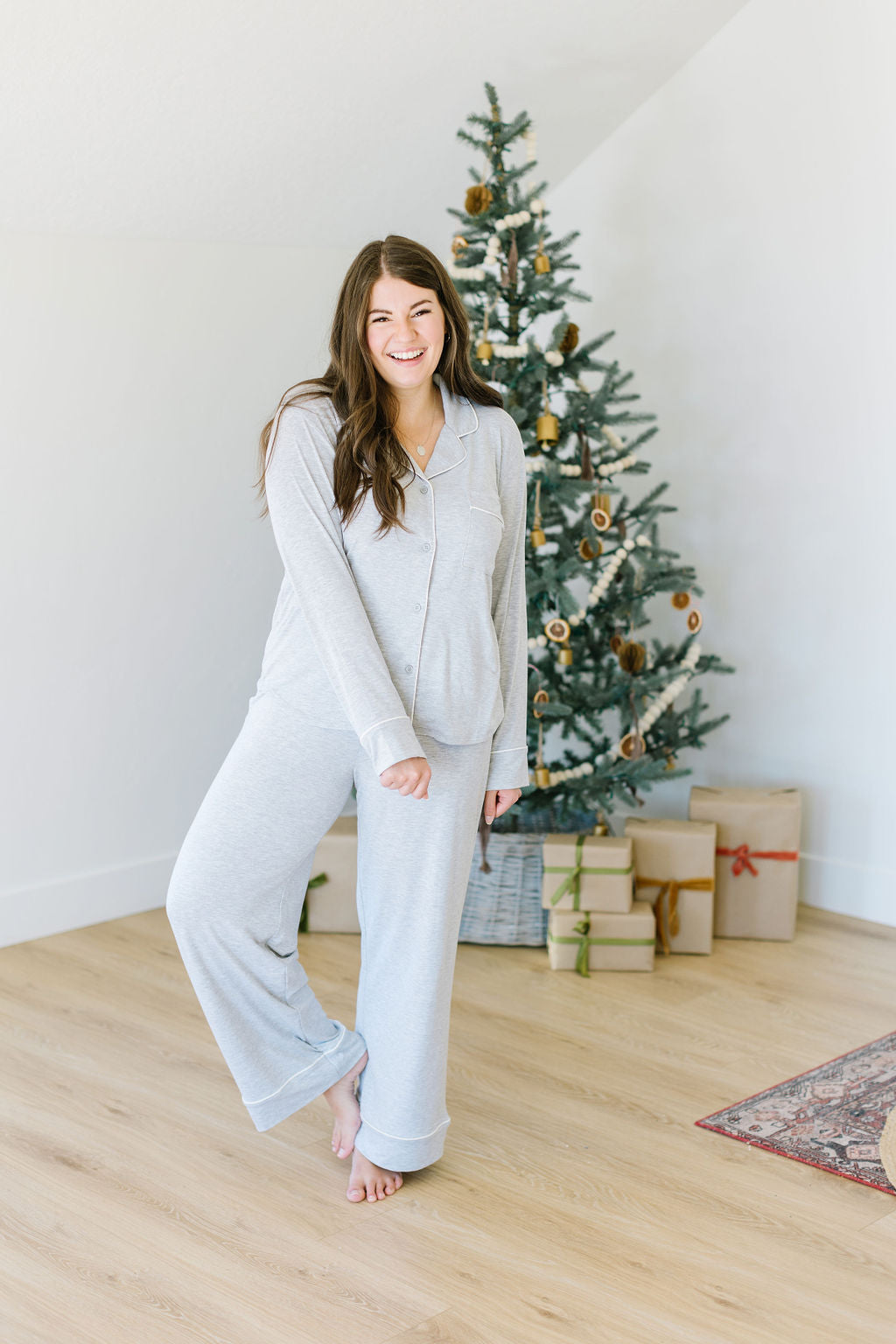 Janey Pajama Set in Gray