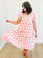 Raina Floral Midi Dress in Red