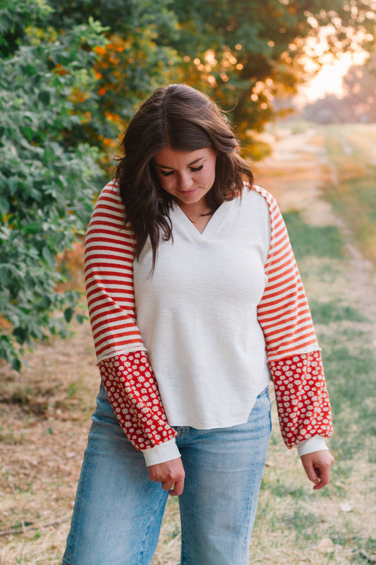Mia Mixed Print Floral Top
