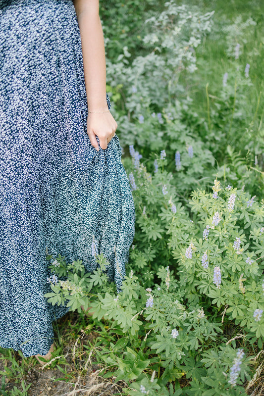 Magnolia Floral Maxi Dress in Midnight