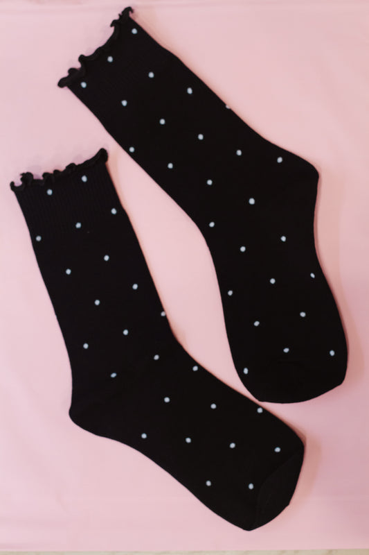 Moxie Ruffled Polka Dot Socks