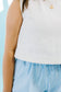 *Milana Sleeveless Denim Top in White - Lettie Boutique