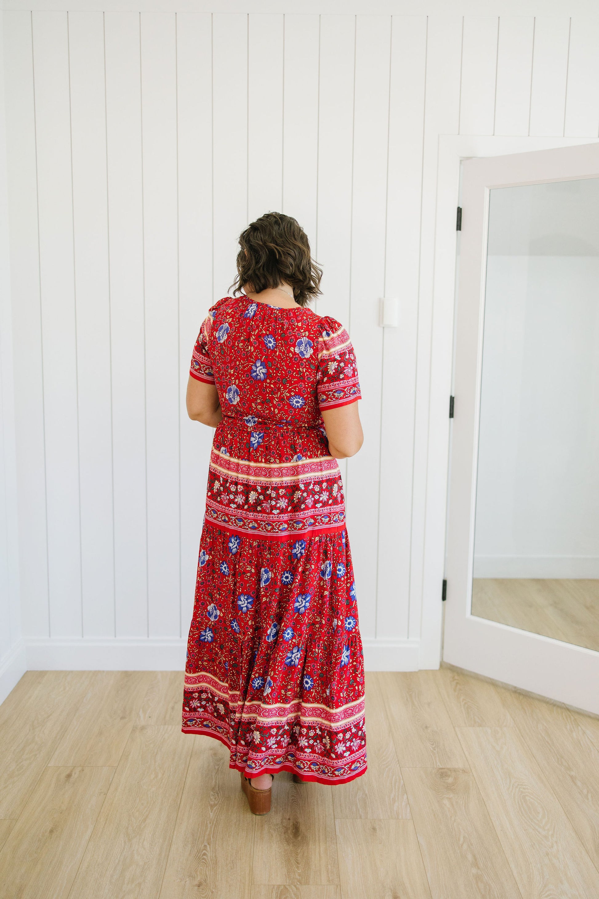Kaydree Printed Maxi Dress in Red - Lettie Boutique