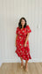 Lyra Embroidered Maxi Dress in Brick