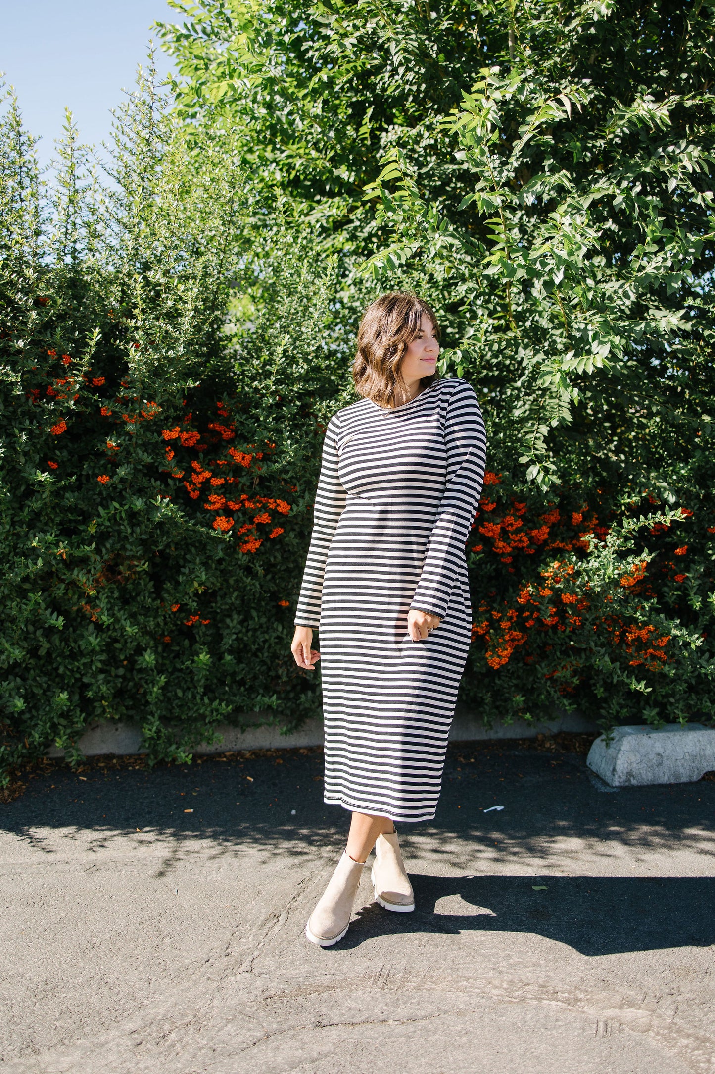 Cala Striped Midi Dress