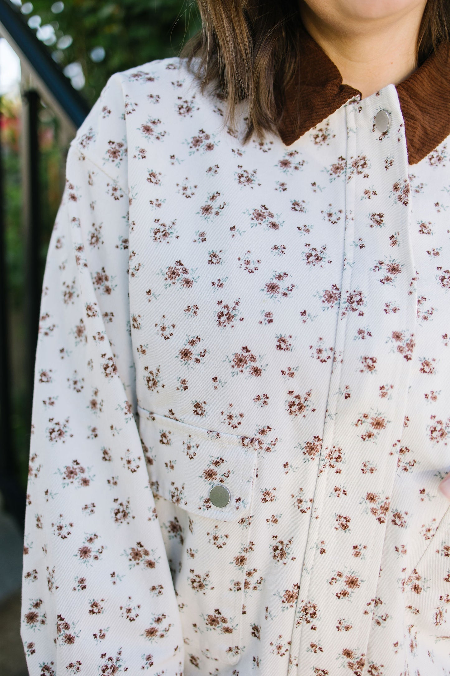 Liana Floral Corduroy Denim Jacket