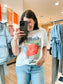 Strawberry Graphic Tee in White - Lettie Boutique