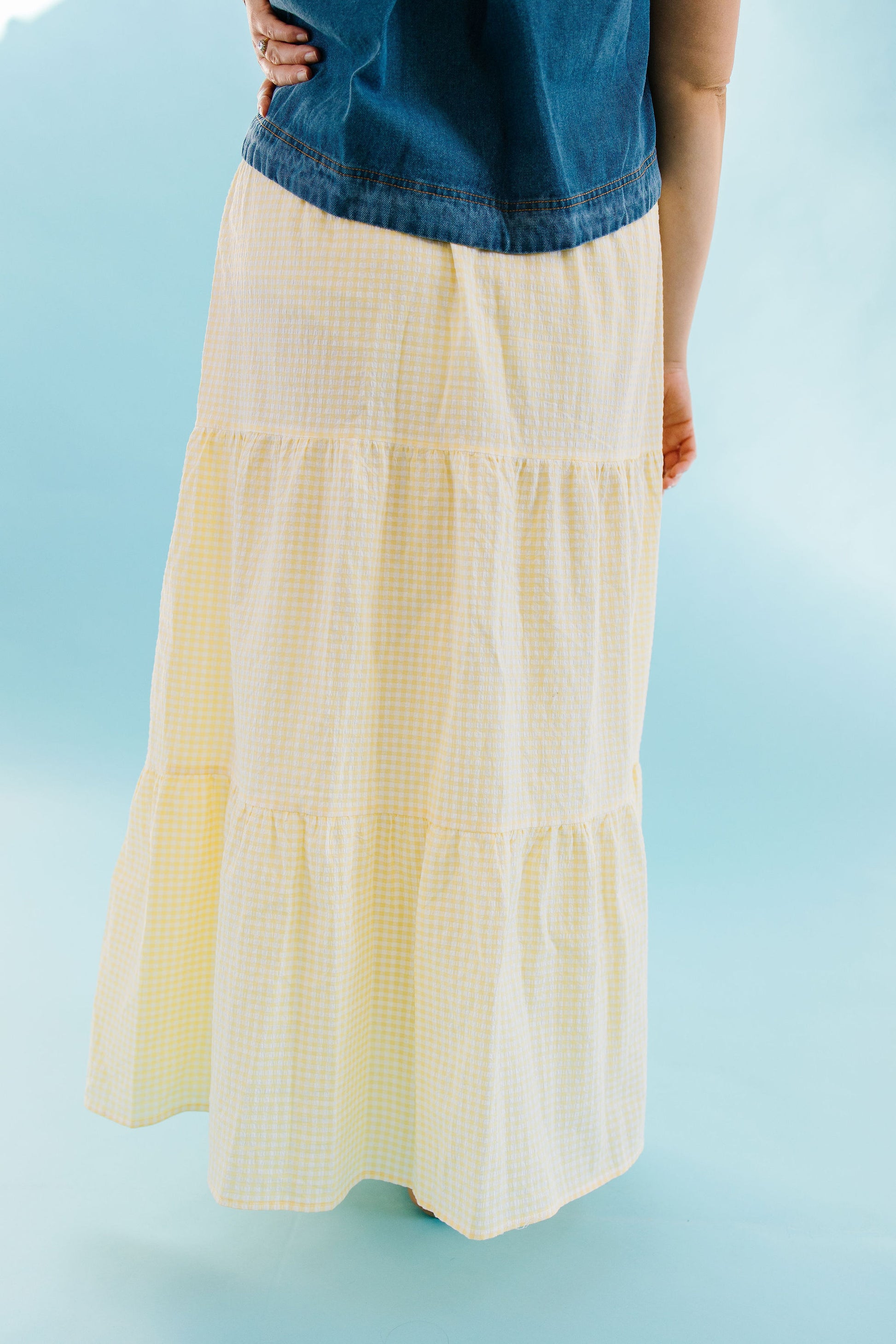 *Mimi Gingham Skirt in Yellow - Lettie Boutique
