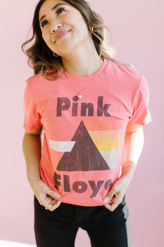 Pink Floyd Tour Tee in Coral