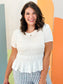 Marla Ruched Top in White