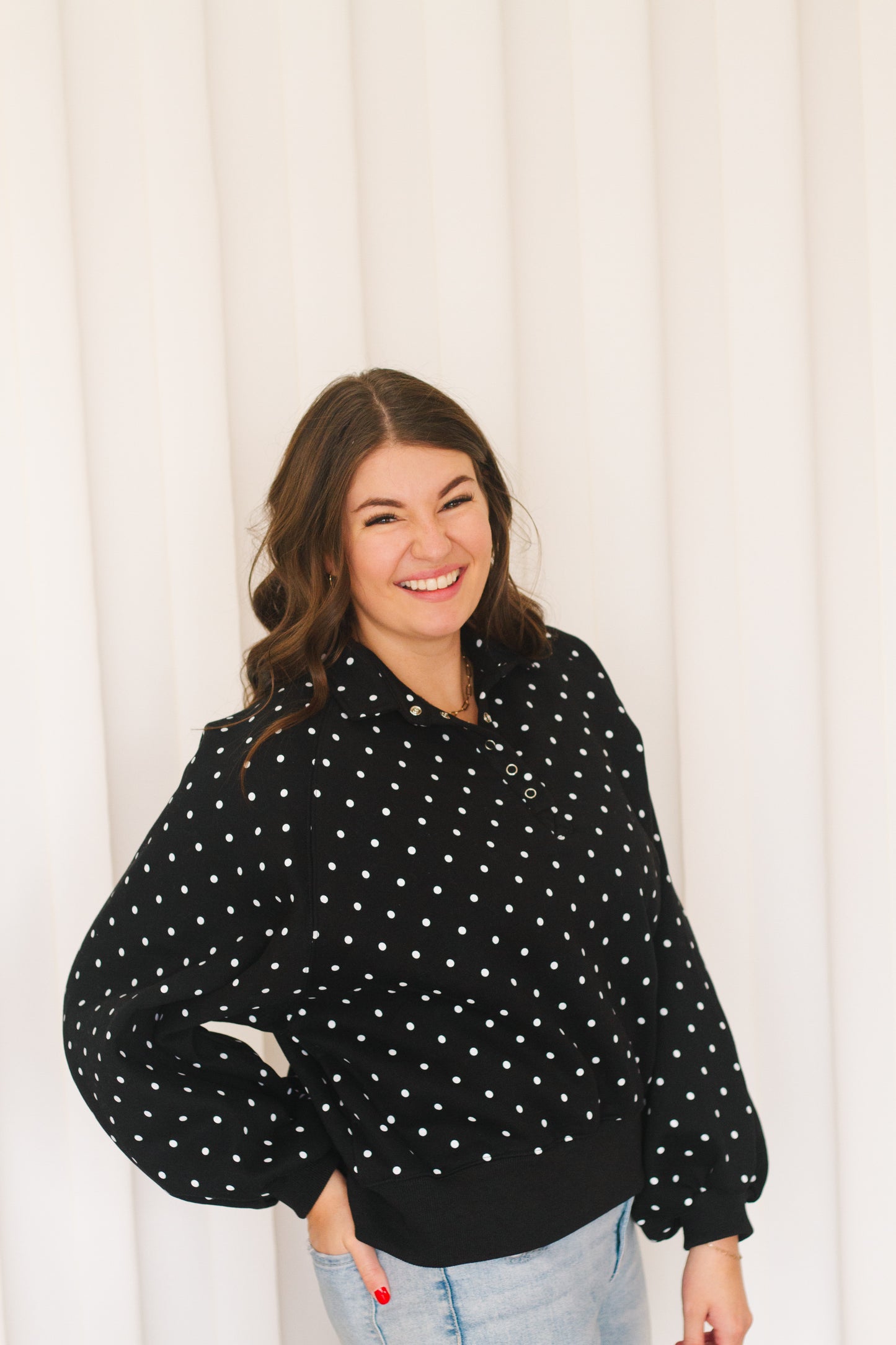 Delia Polka Dot Pullover