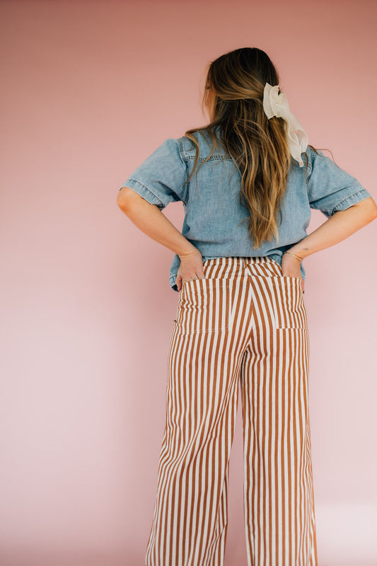 Tolla Stripe Pants in Bronze