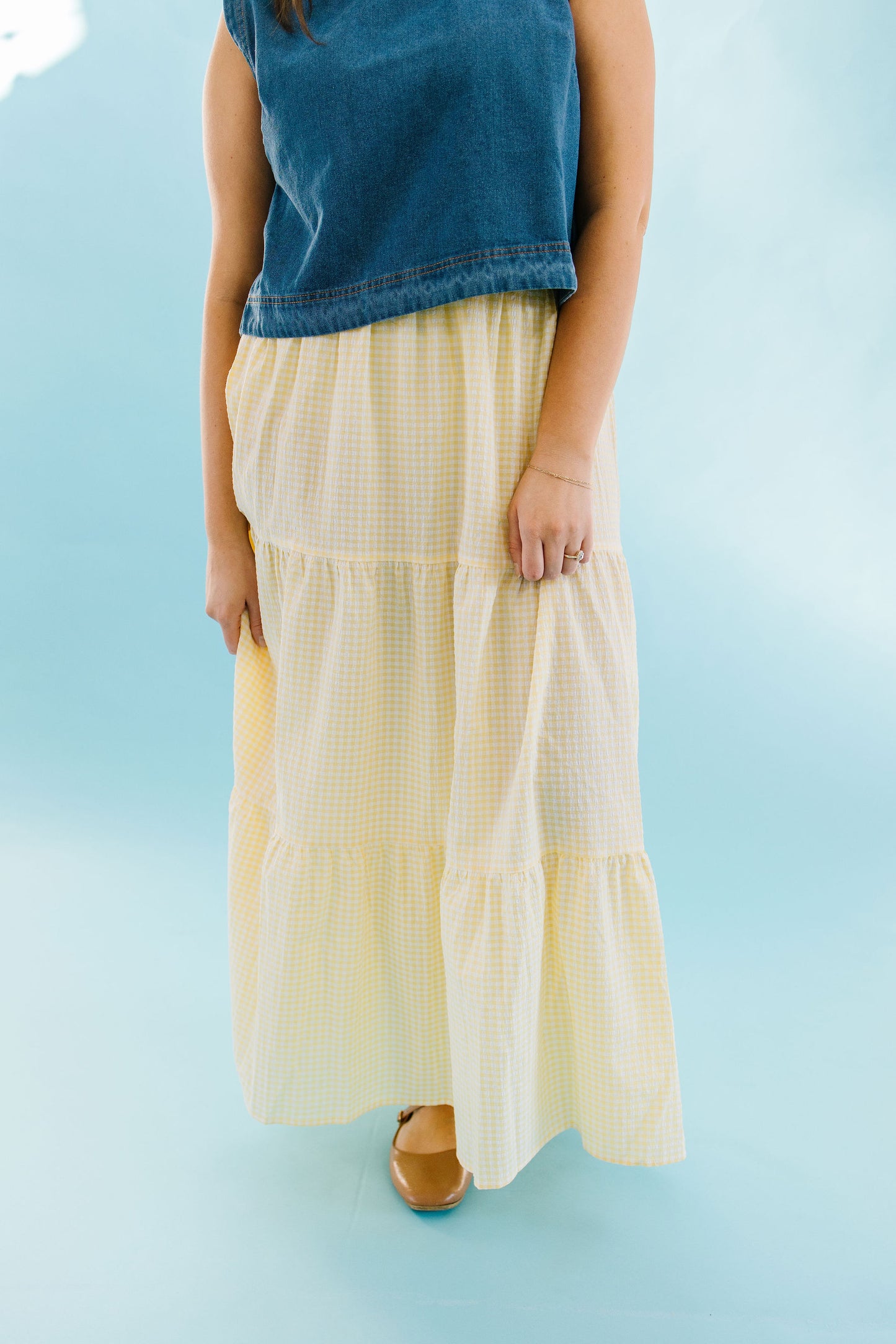 *Mimi Gingham Skirt in Yellow - Lettie Boutique