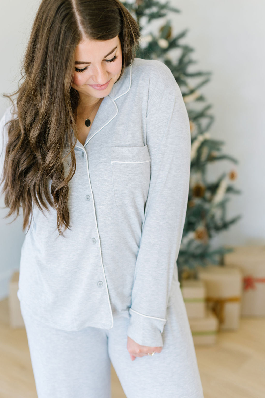 Janey Pajama Set in Gray