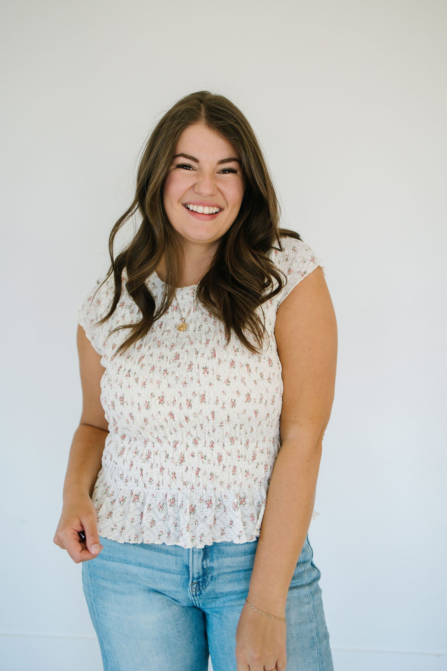 +Gabi Smocked Floral Top - Lettie Boutique