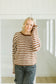 James Button Cardigan in Brown Stripe