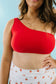 Tide One Shoulder Top in Red