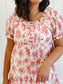 Raina Floral Midi Dress in Red