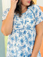 Raina Floral Midi Dress in Blue