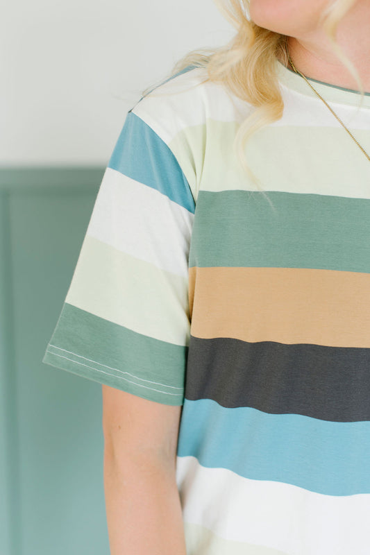 Storia Striped Tee in Olive