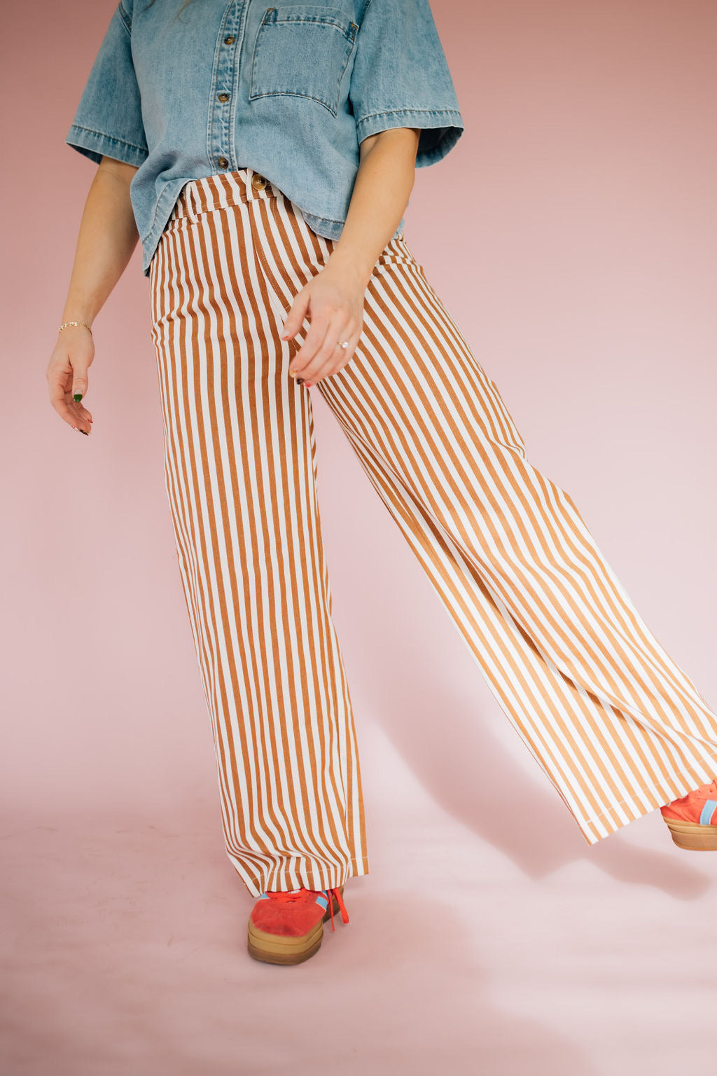 Tolla Stripe Pants in Bronze