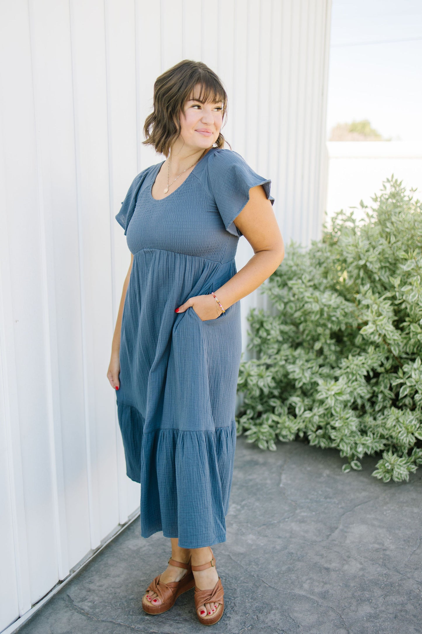 Kendall Smocked Midi Dress