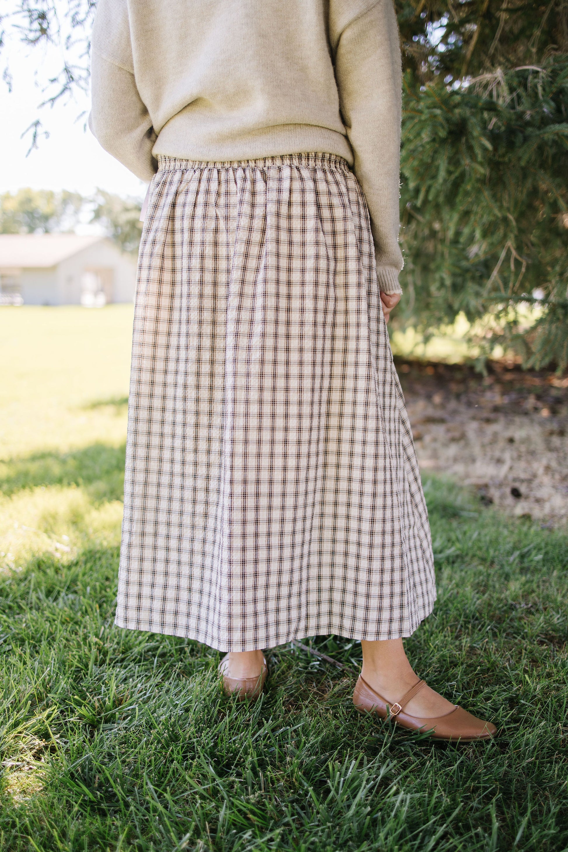 +Beth Plaid Button Down Skirt - Lettie Boutique